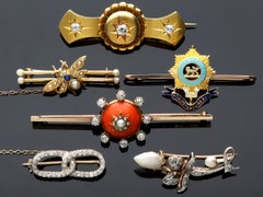 1915 15k Yellow Gold Enamel Worcestershire Regiment Bar Brooch