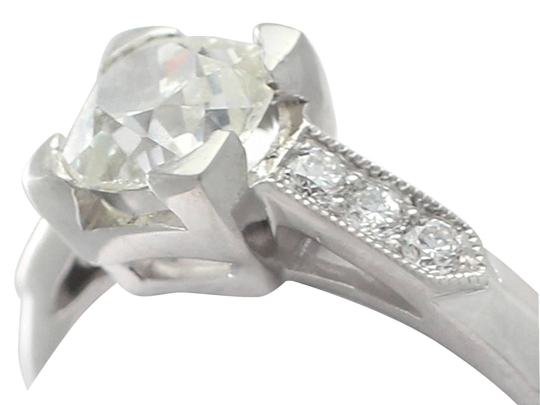 Round Cut 1.20Ct Diamond and Platinum Solitaire Ring - Antique and Contemporary