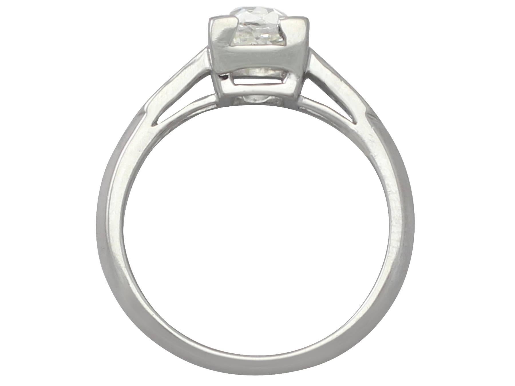 Women's 1.20Ct Diamond and Platinum Solitaire Ring - Antique and Contemporary