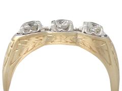 Antique Circa 1920 0.60Ct Diamond & 15k Yellow Gold, Platinum Set Trilogy Ring