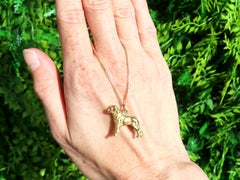 Vintage 8kt Yellow Gold Boxer Dog Charm Pendant, Circa 1960, Unisex