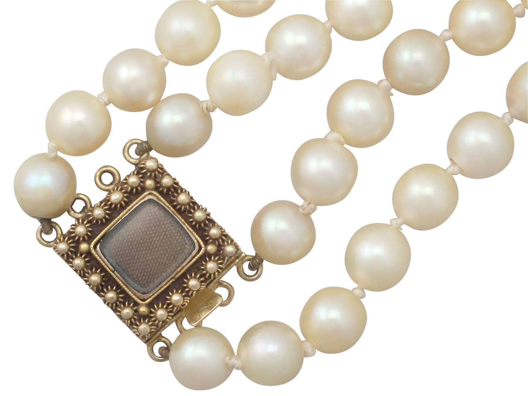 pearl chain with gold locket