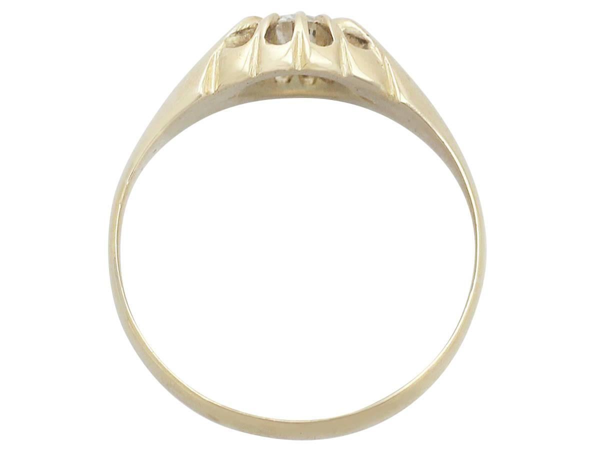 0.38Ct Diamond and 22k Yellow Gold Ring - Antique Victorian 2