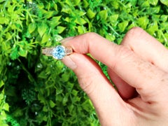 1.91 Carat Aquamarine and 1.63 Carat Diamond Ring in Yellow Gold