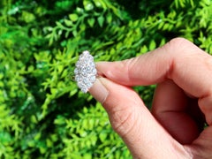 Antique 1.78 Carat Diamond and Platinum Marquise Cluster Ring
