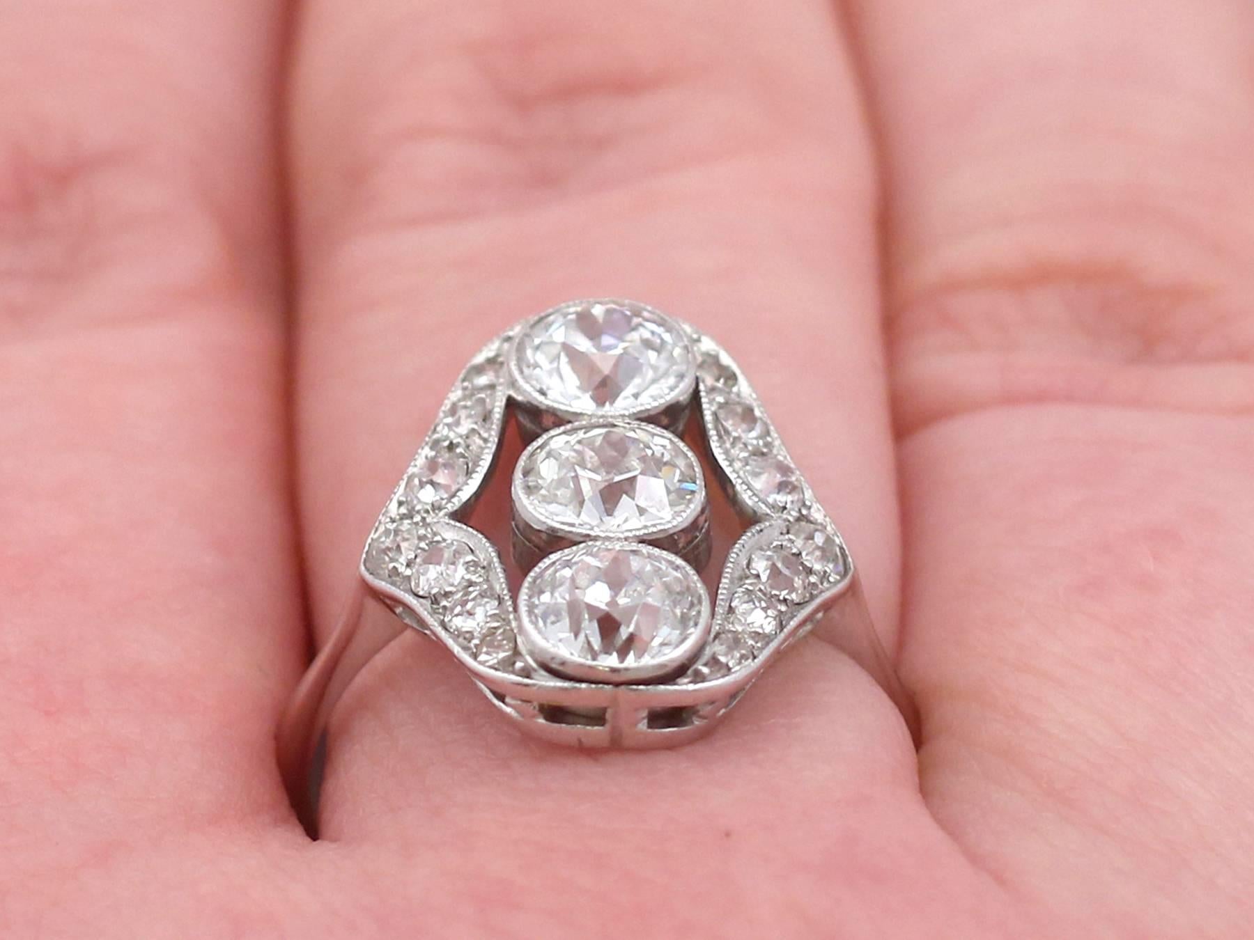 1910s Antique 2.44 Carat Diamond Platinum Three-Stone Ring 5