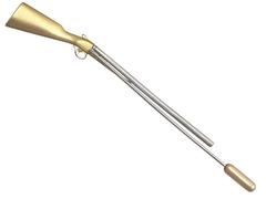 9k Yellow Gold and 9k White Gold Shotgun Pin Brooch - Vintage 1988