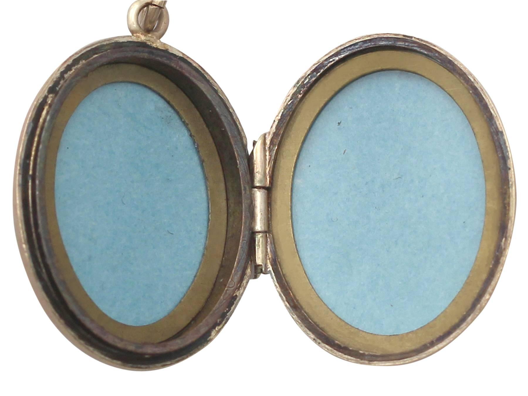 9k Gelbgold Medaillon - Art Deco Stil - Vintage Circa 1950 Damen