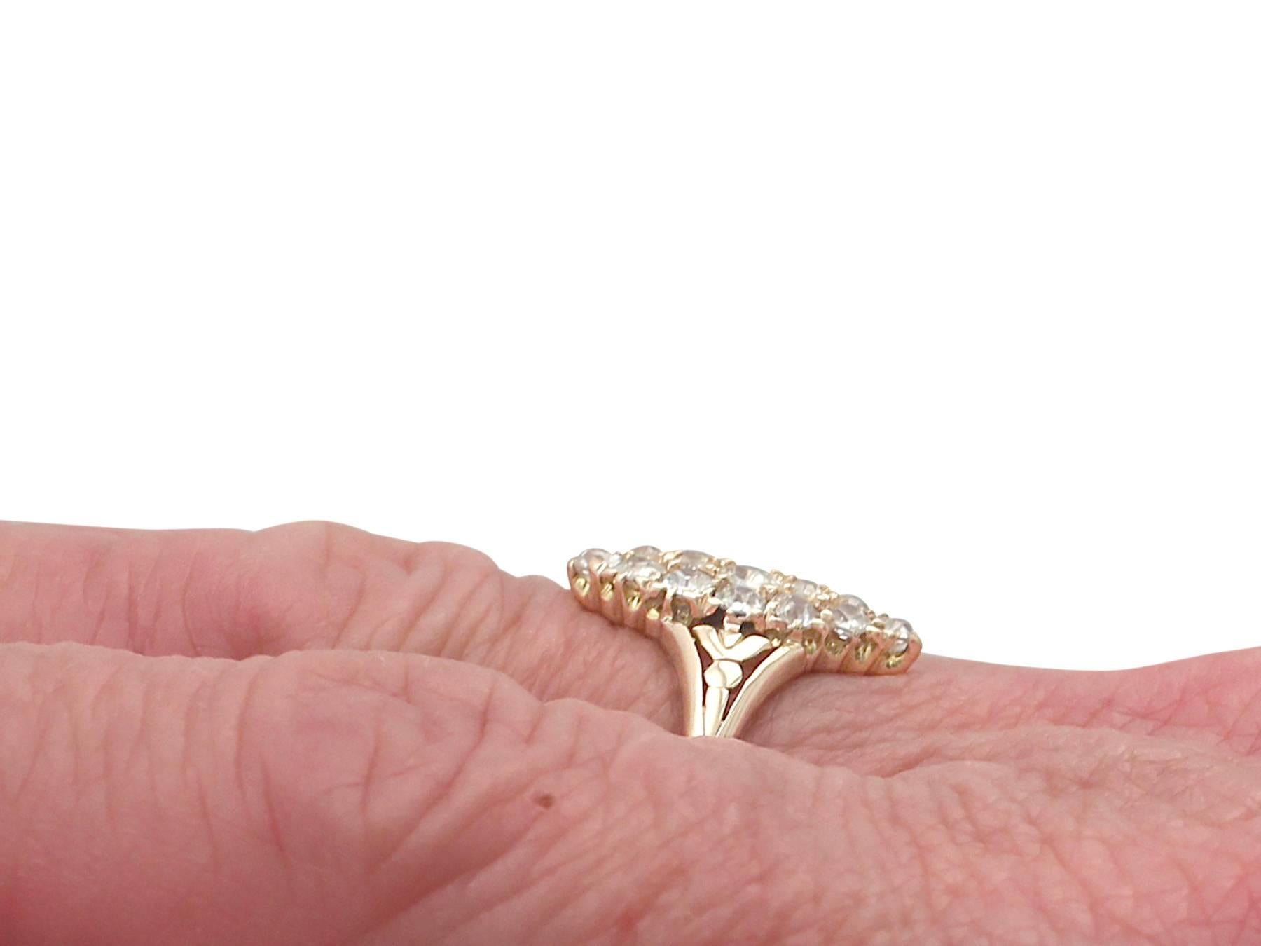 0.56Ct Diamond and 18k Yellow Gold Dress Ring - Antique 1907 4