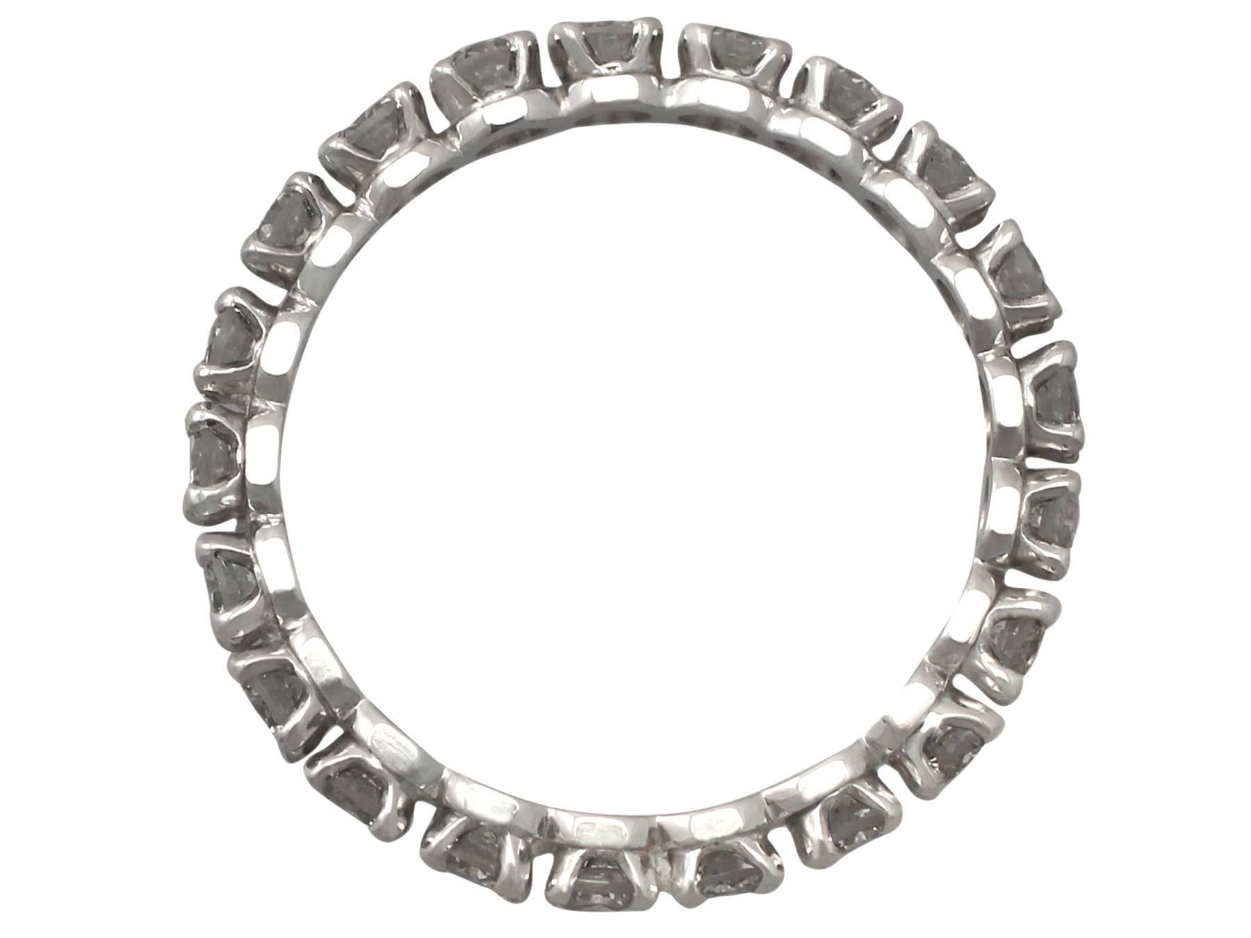 Women's 1.42Ct Diamond and 18k White Gold Full Eternity Ring - Vintage Circa 1960