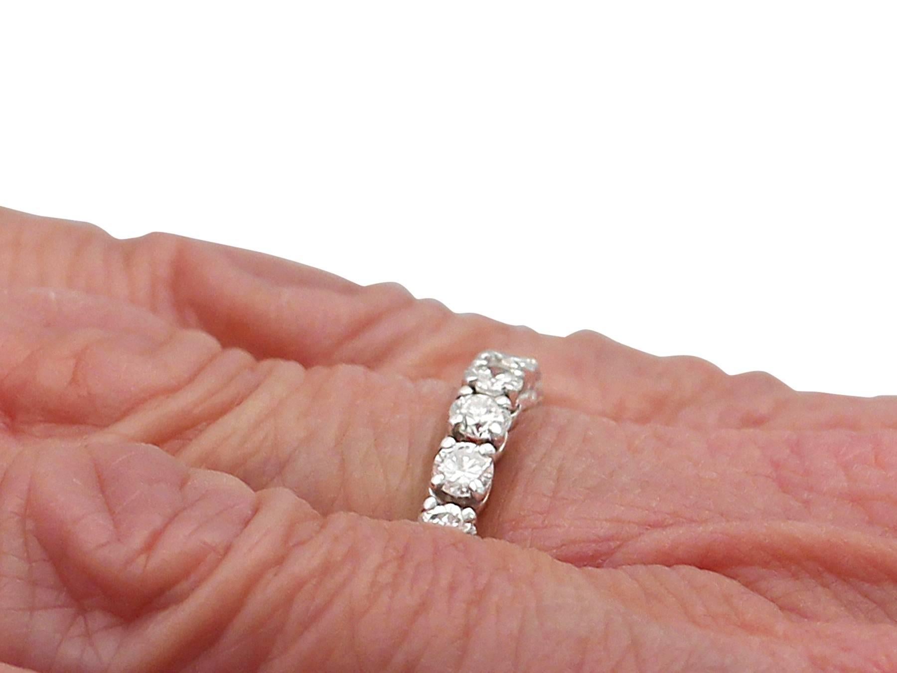 1.42Ct Diamond and 18k White Gold Full Eternity Ring - Vintage Circa 1960 3