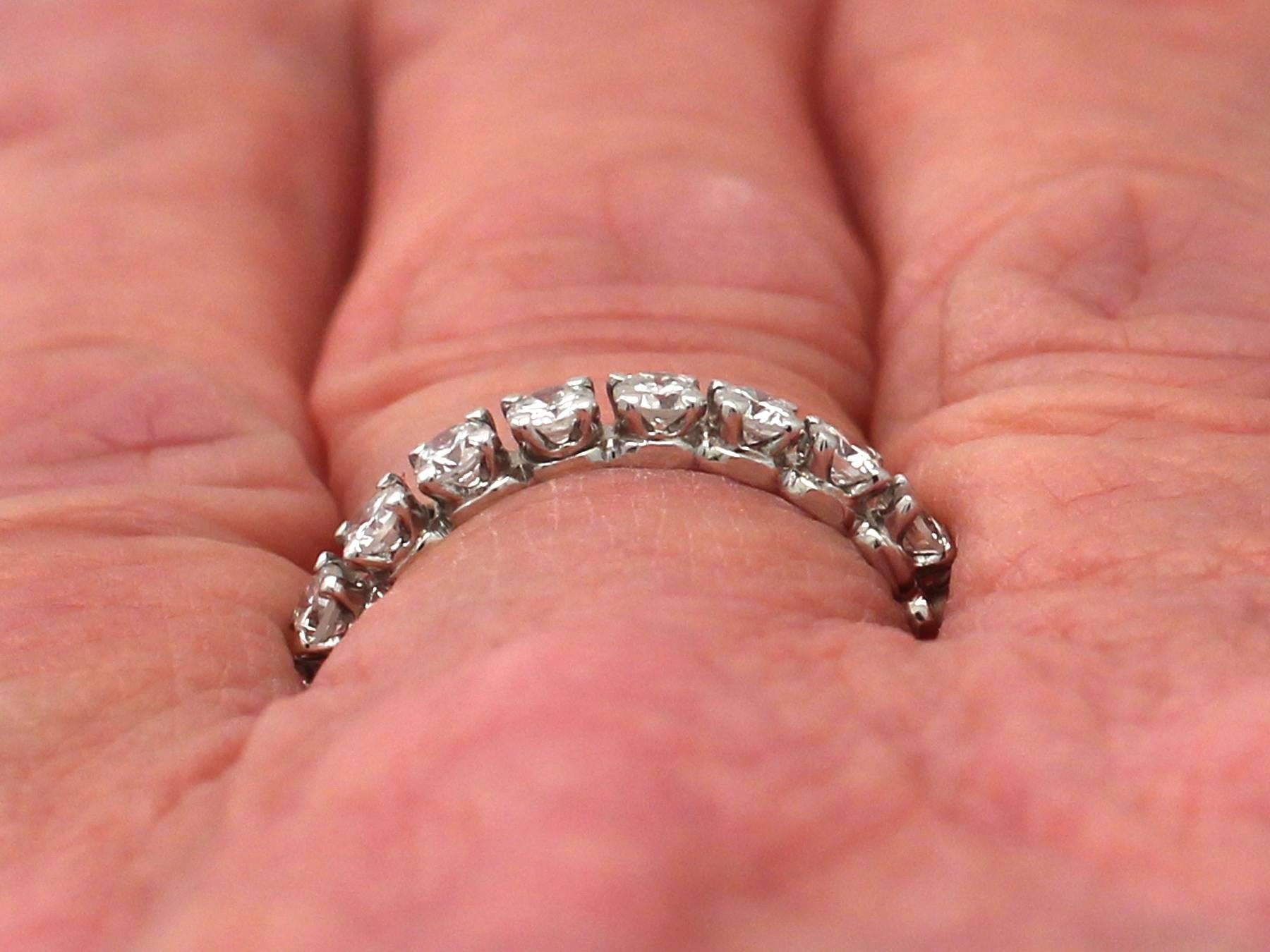 1.42Ct Diamond and 18k White Gold Full Eternity Ring - Vintage Circa 1960 4