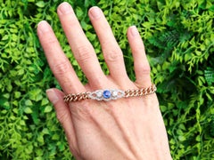 Antike 1915 Saphir und 1,13ct Diamant Gelbgold-Armband