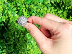 Vintage 3.56 Carat Diamond and White Gold Cluster Ring, circa 1960