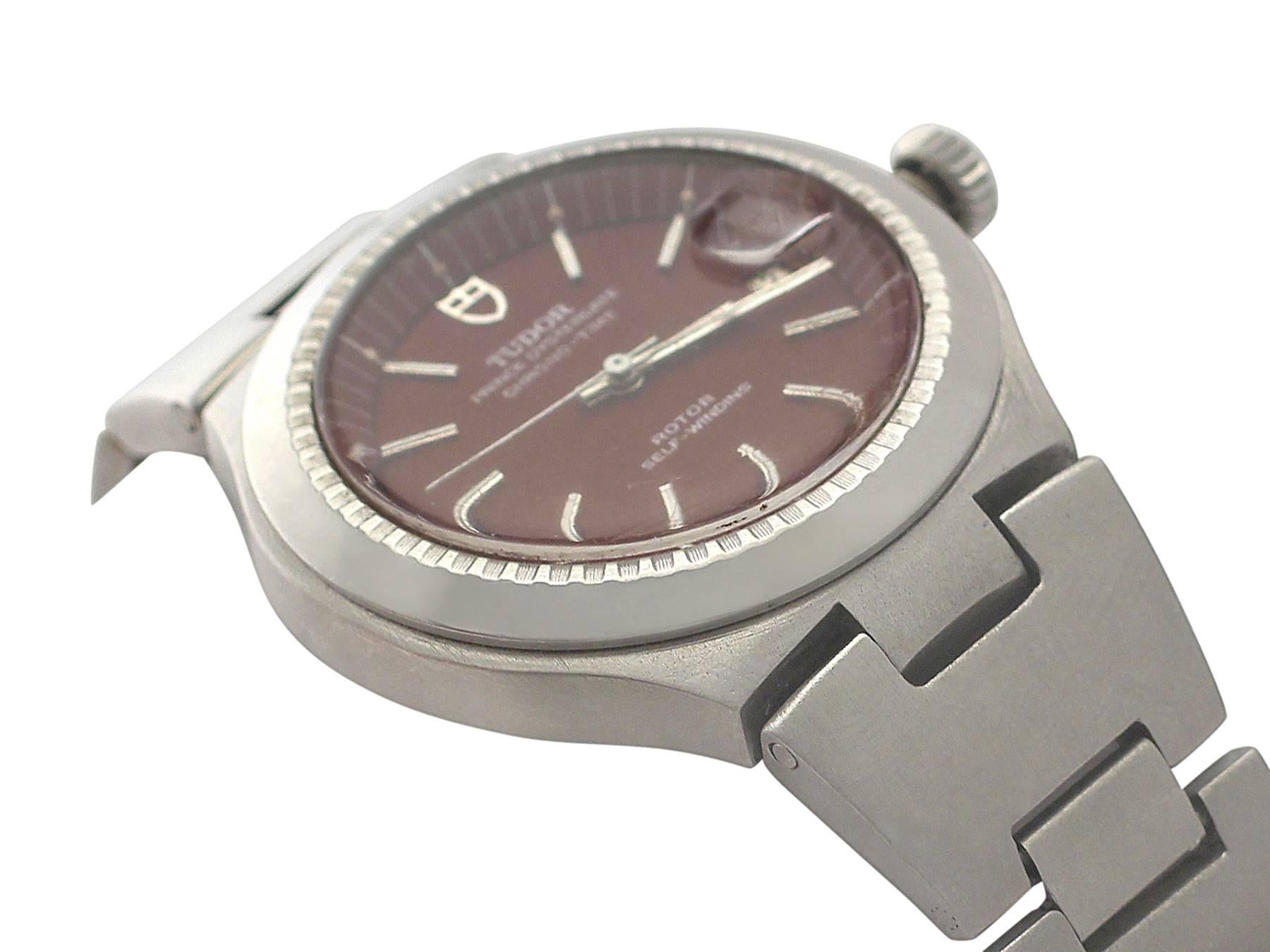 An authentic vintage Tudor Prince Oysterdate gent's wrist watch in stainless steel; part of our vintage and pre-owned watch collection

This fine vintage Tudor* gentleman's watch has a genuine stainless steel Rolex Oyster case.

The unusual