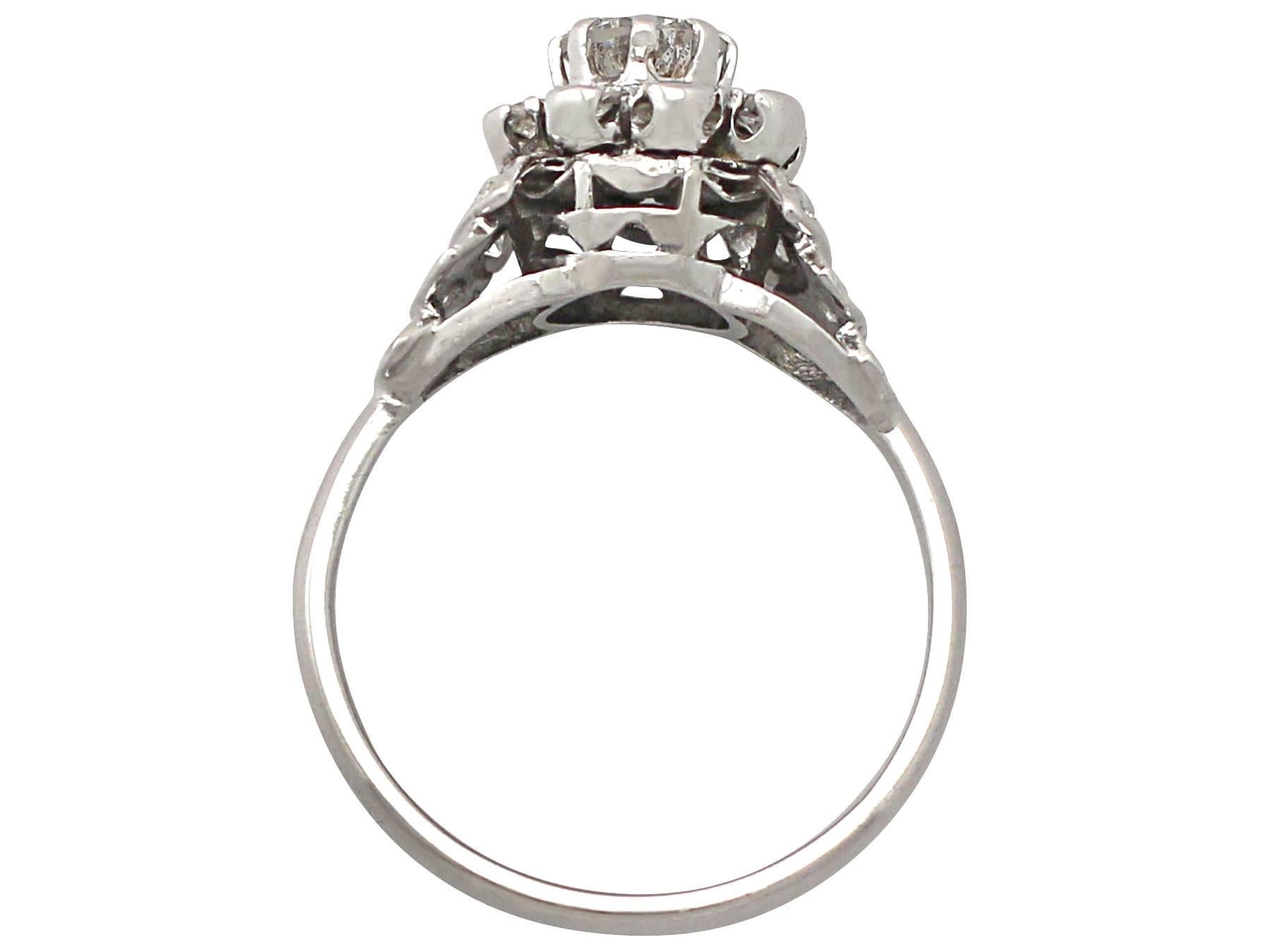 Women's 1950s Diamond and Platinum Cocktail Ring