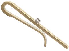 0.05Ct Diamond and 18k Yellow Gold Tiffany Tie Clip - Vintage Circa 1960