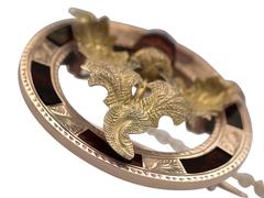Scottish Hardstone, 9 Karat Yellow and Rose Gold 'Thistle' Brooch, Antique