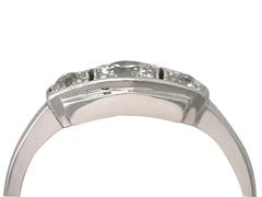 0.55Ct Diamond and 14k White Gold Trilogy Ring - Antique Circa 1930