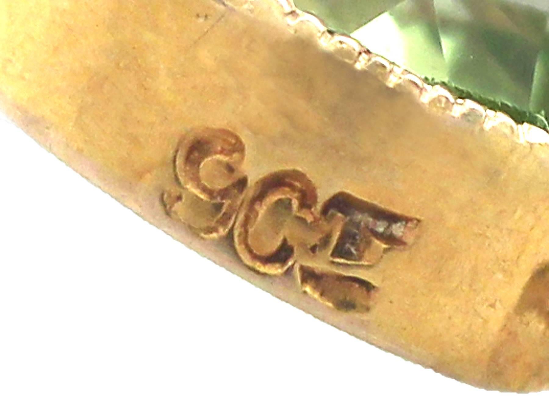 1910s Pearl 1.22 Carat Peridot Gold Drop Earrings  2