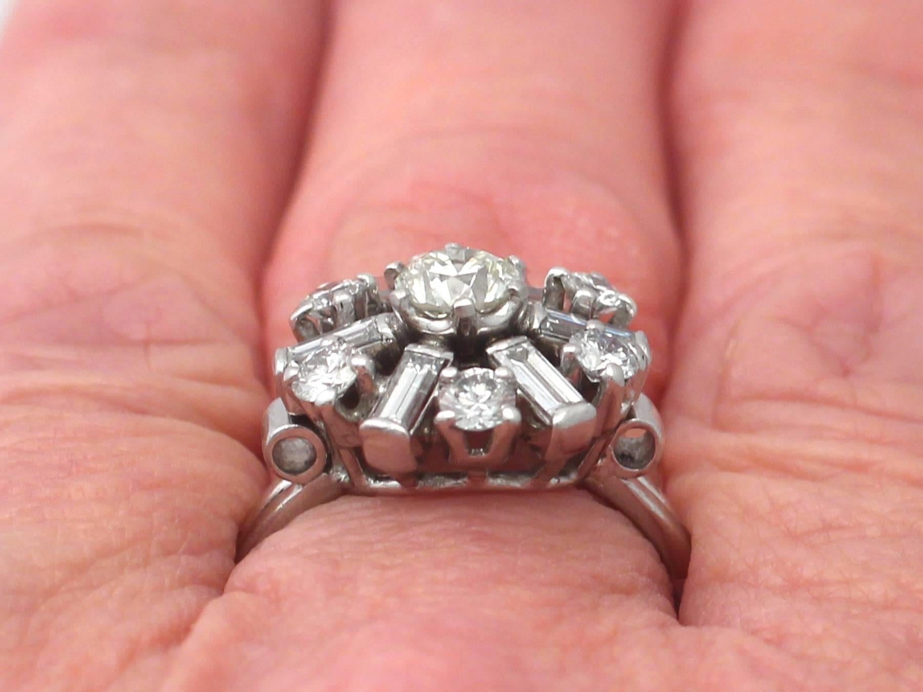 1.66Ct Diamond and Platinum Dress Ring - Vintage Circa 1950 5