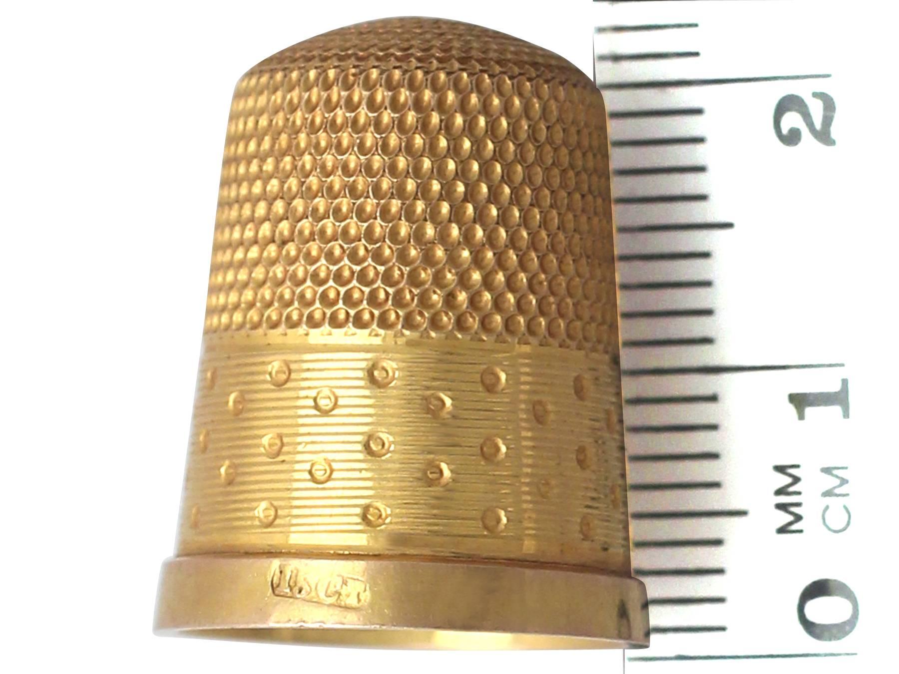 15 Carat Yellow Gold Thimble, Antique, circa 1890 In Excellent Condition In Jesmond, Newcastle Upon Tyne