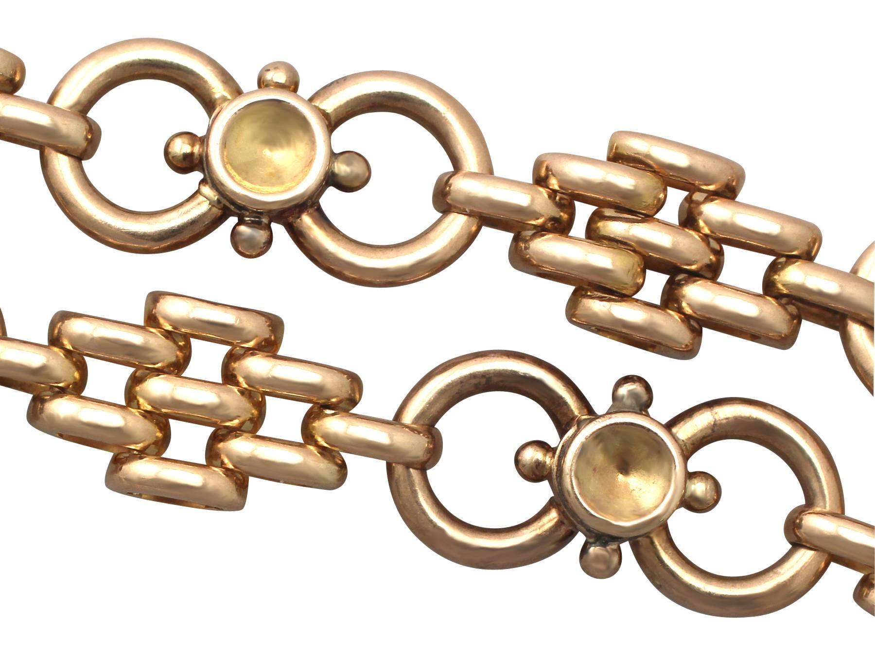 15k Yellow Gold Bracelet - Antique Circa 1900 In Excellent Condition In Jesmond, Newcastle Upon Tyne