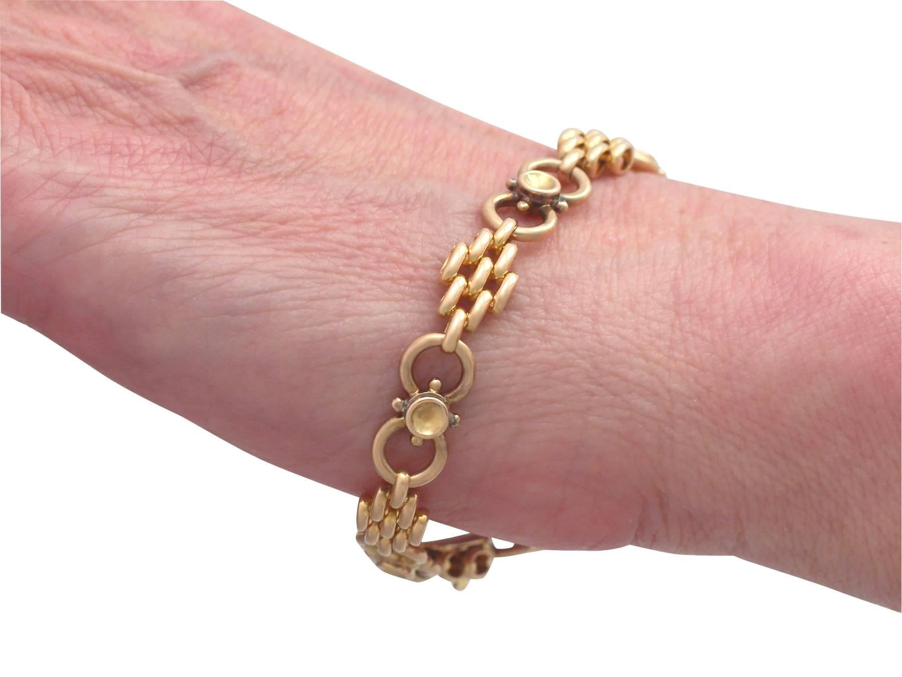 15k Yellow Gold Bracelet - Antique Circa 1900 4