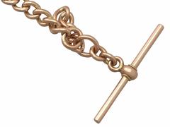 9k Yellow Gold Albert Watch Chain - Antique Circa 1910