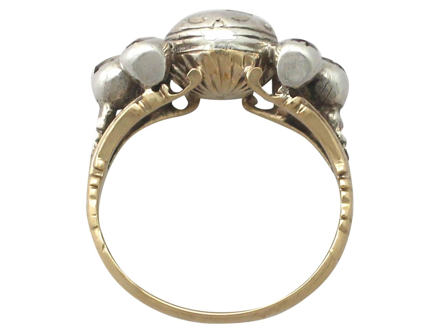 1820s Antique Diamond and Yellow Gold Cocktail Ring 1