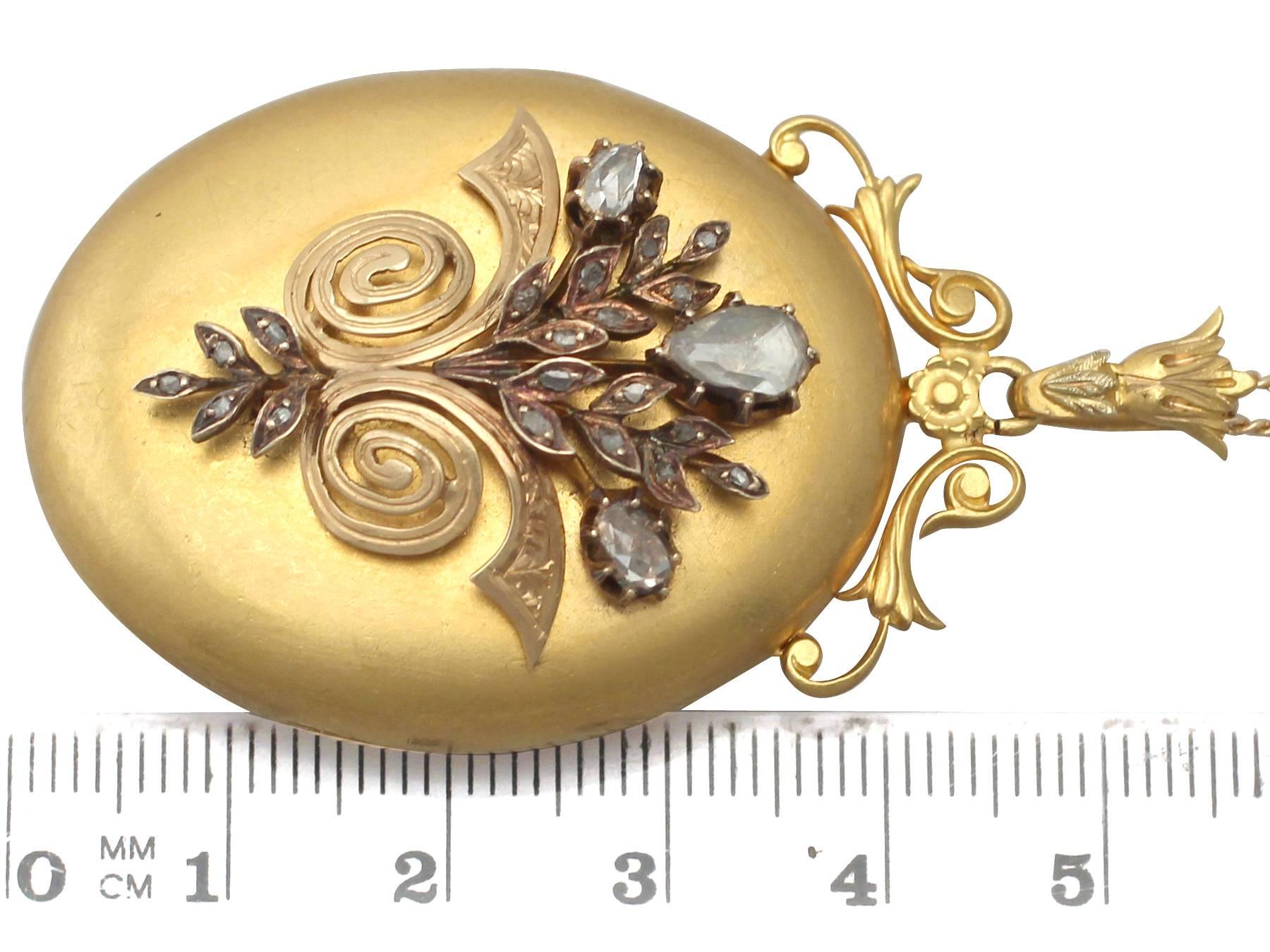 1880s French 0.82 ct Diamond and 18k Yellow Gold Locket 3