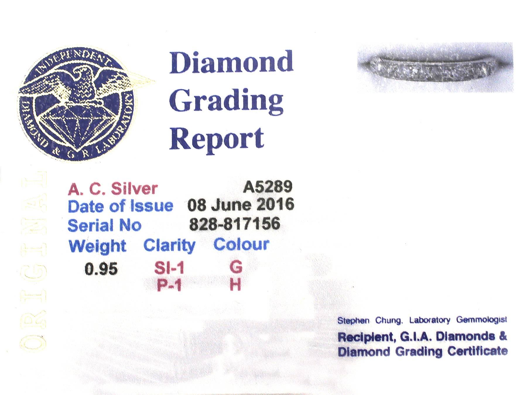1930s 0.95 ct Diamond and 9k White Gold Full Eternity Ring 1