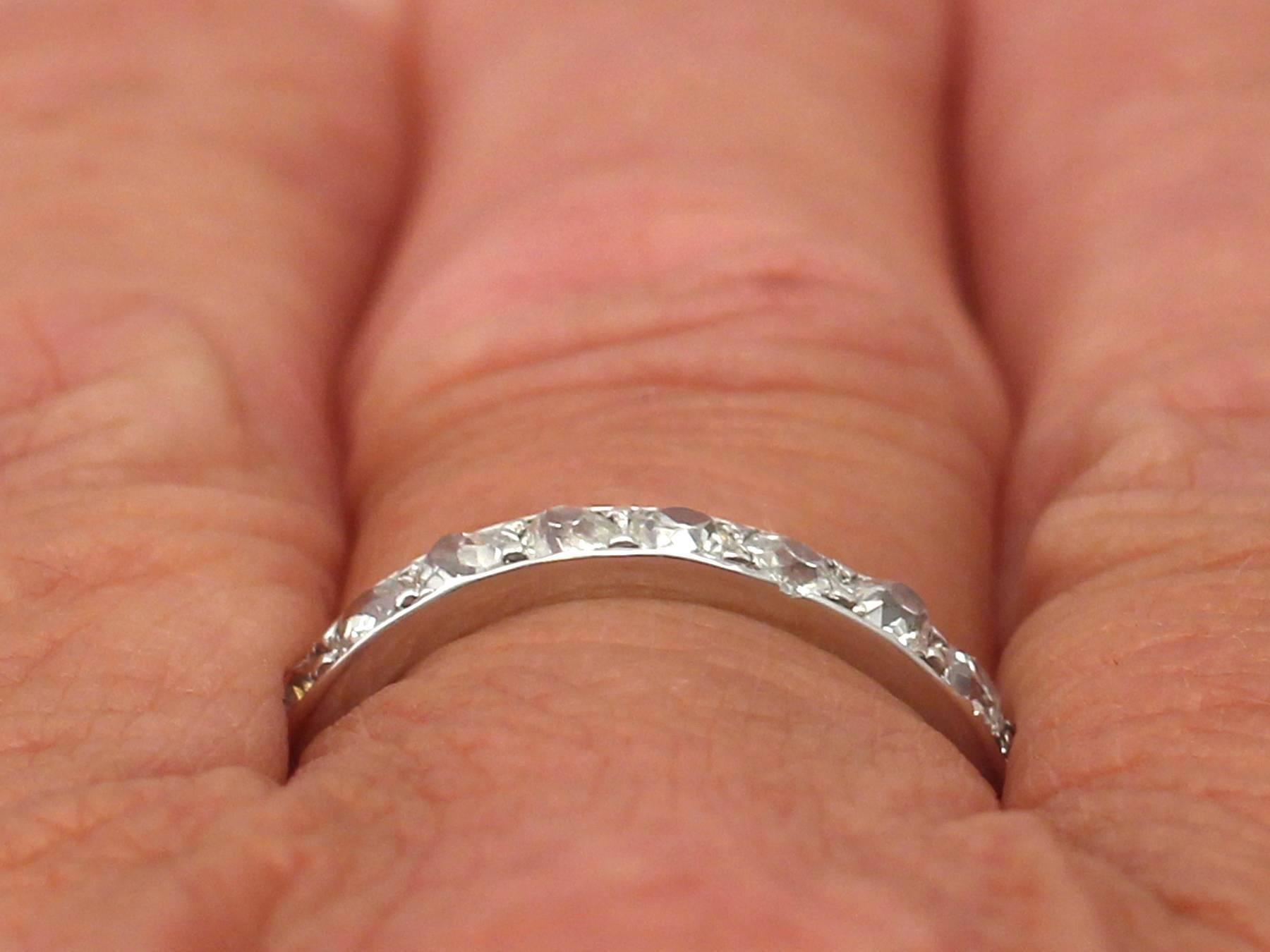 1930s 0.95 ct Diamond and 9k White Gold Full Eternity Ring 4