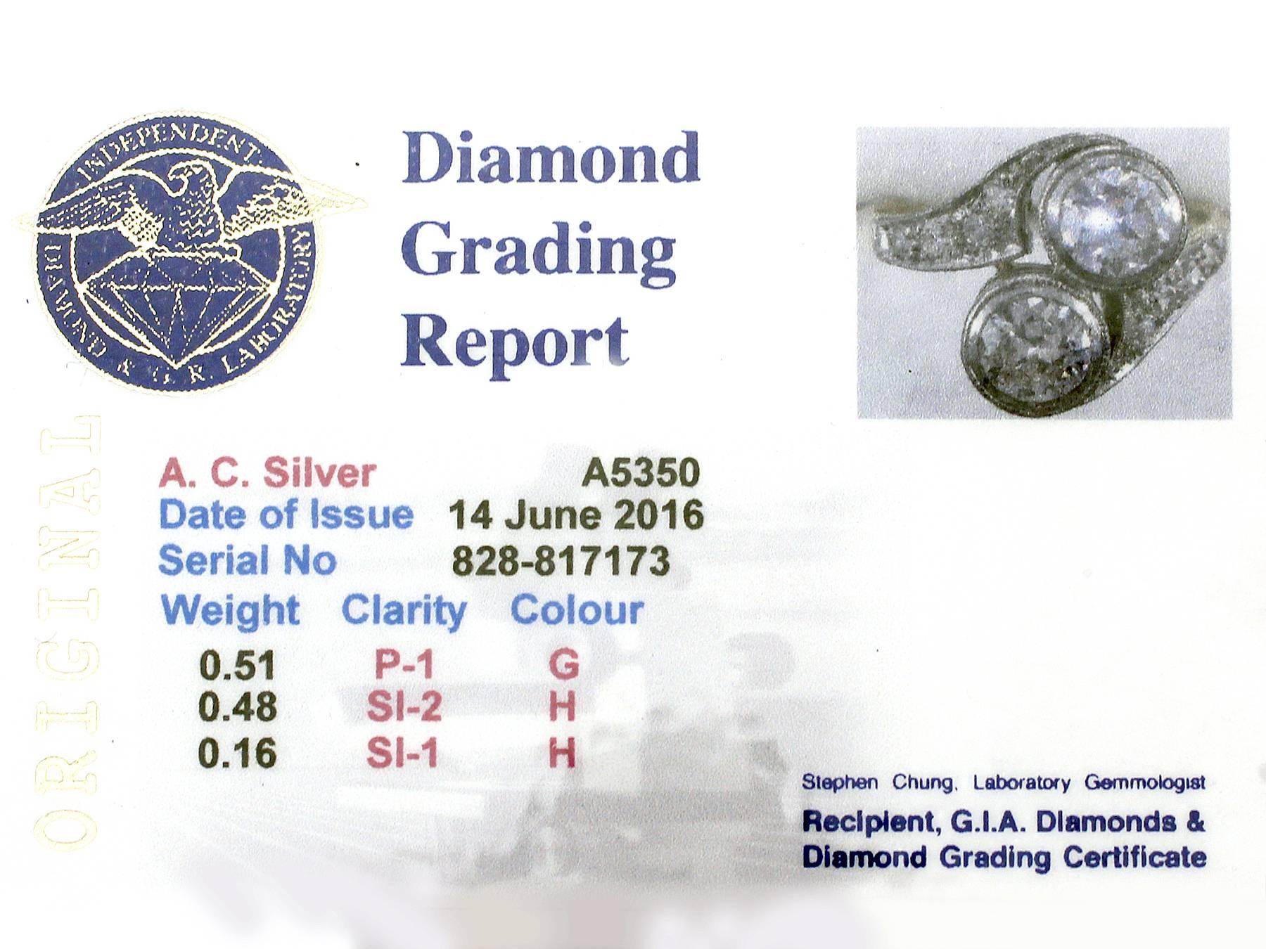 1.15Ct Diamond, 14k Yellow Gold Twist Ring - Antique Circa 1930 2