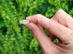 Vintage French 1.38 Carat Diamond and Yellow Gold Solitaire Engagement Ring