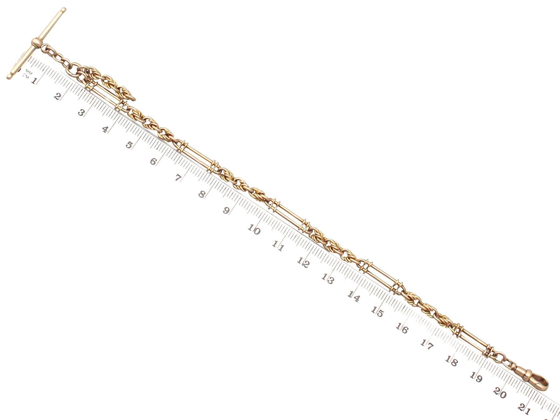 9k Yellow Gold Fancy Albert Watch Chain - Antique 1893 2