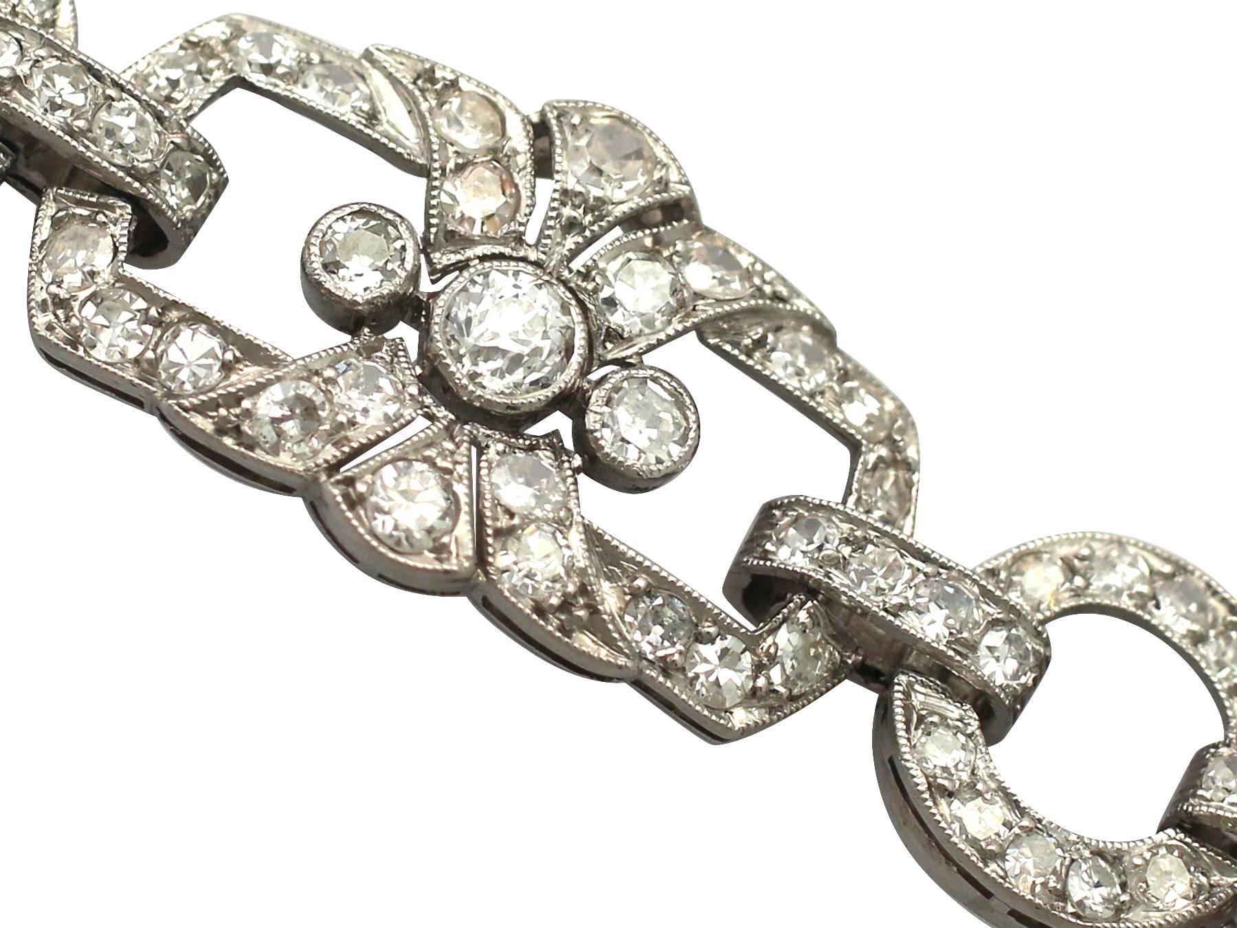 4.62ct Diamond and Platinum Bracelet - Art Deco - Antique Circa 1930 In Excellent Condition In Jesmond, Newcastle Upon Tyne
