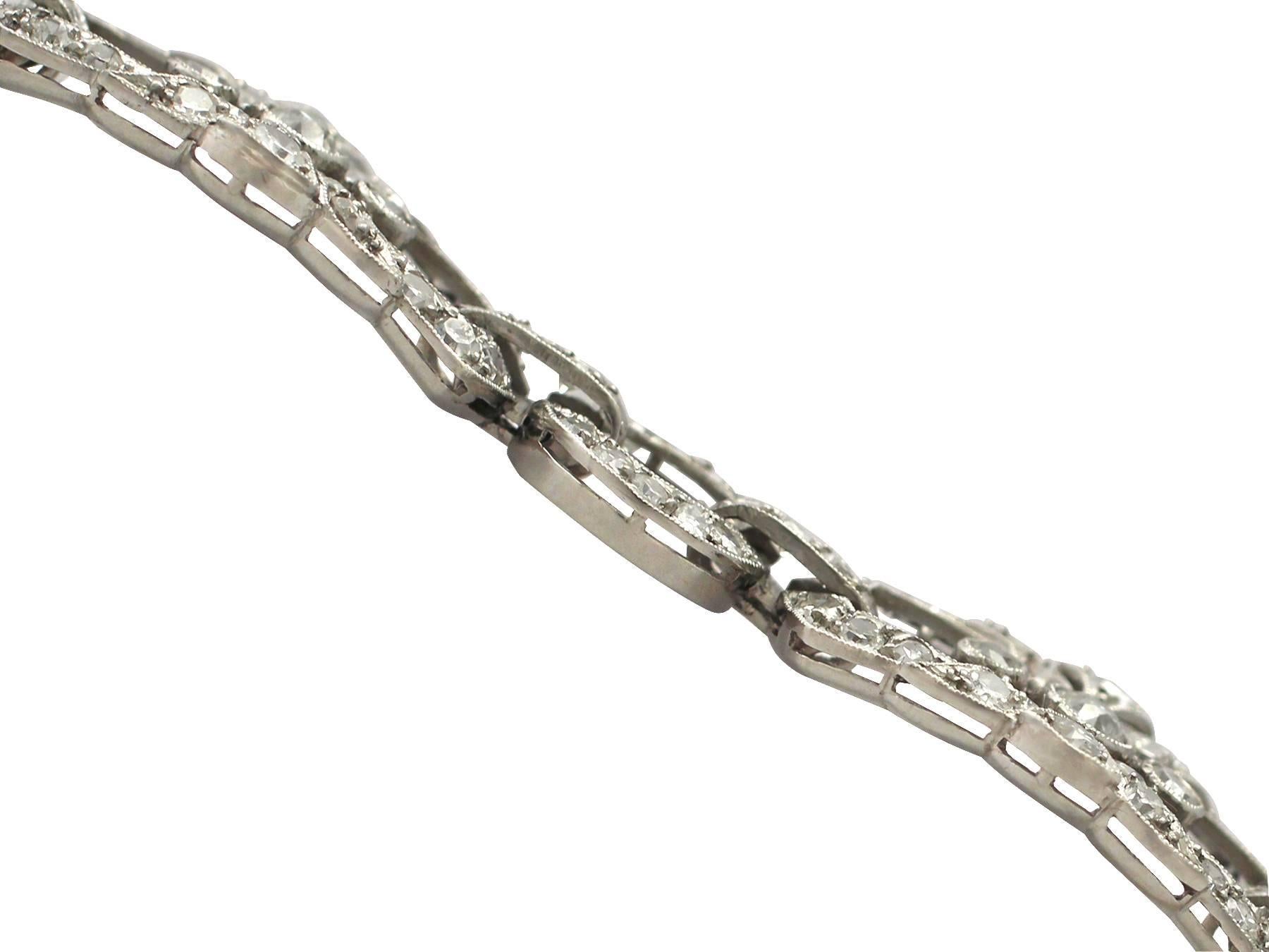 Women's 4.62ct Diamond and Platinum Bracelet - Art Deco - Antique Circa 1930