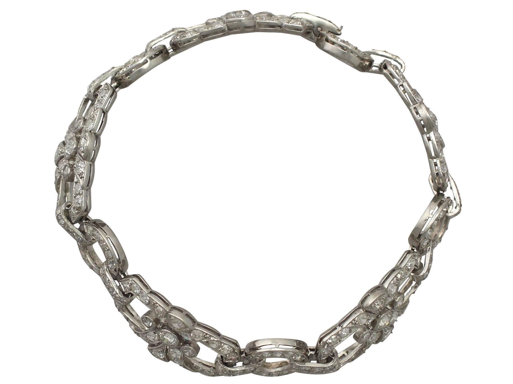 4.62ct Diamond and Platinum Bracelet - Art Deco - Antique Circa 1930 1