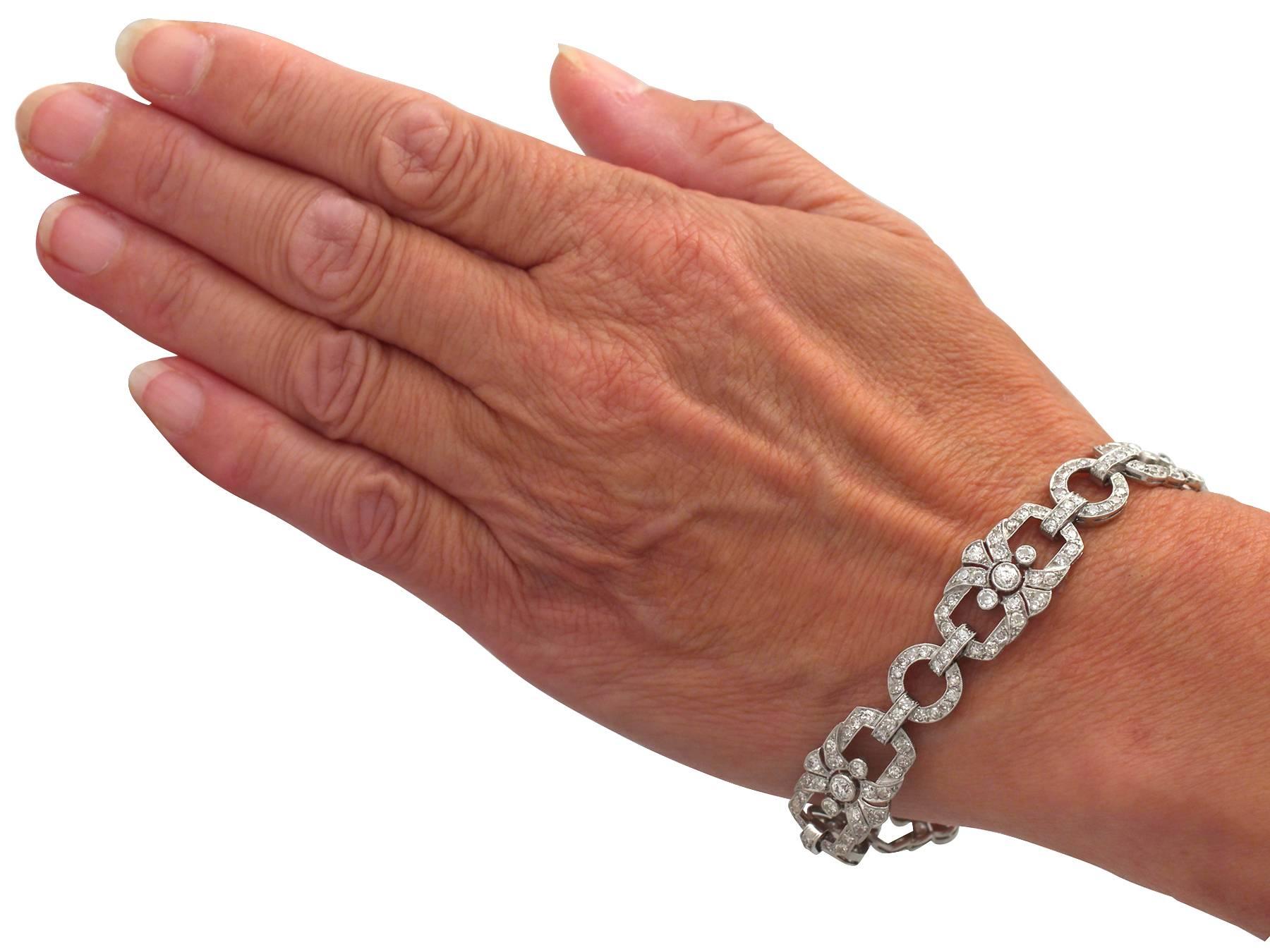 4.62ct Diamond and Platinum Bracelet - Art Deco - Antique Circa 1930 5