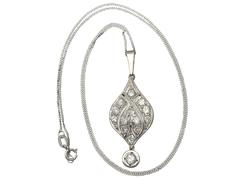 1910s 1.19 Carat Diamond and 12k Yellow Gold Pendant