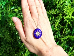 Antique Victorian Enamel and Pearl Yellow Gold Locket