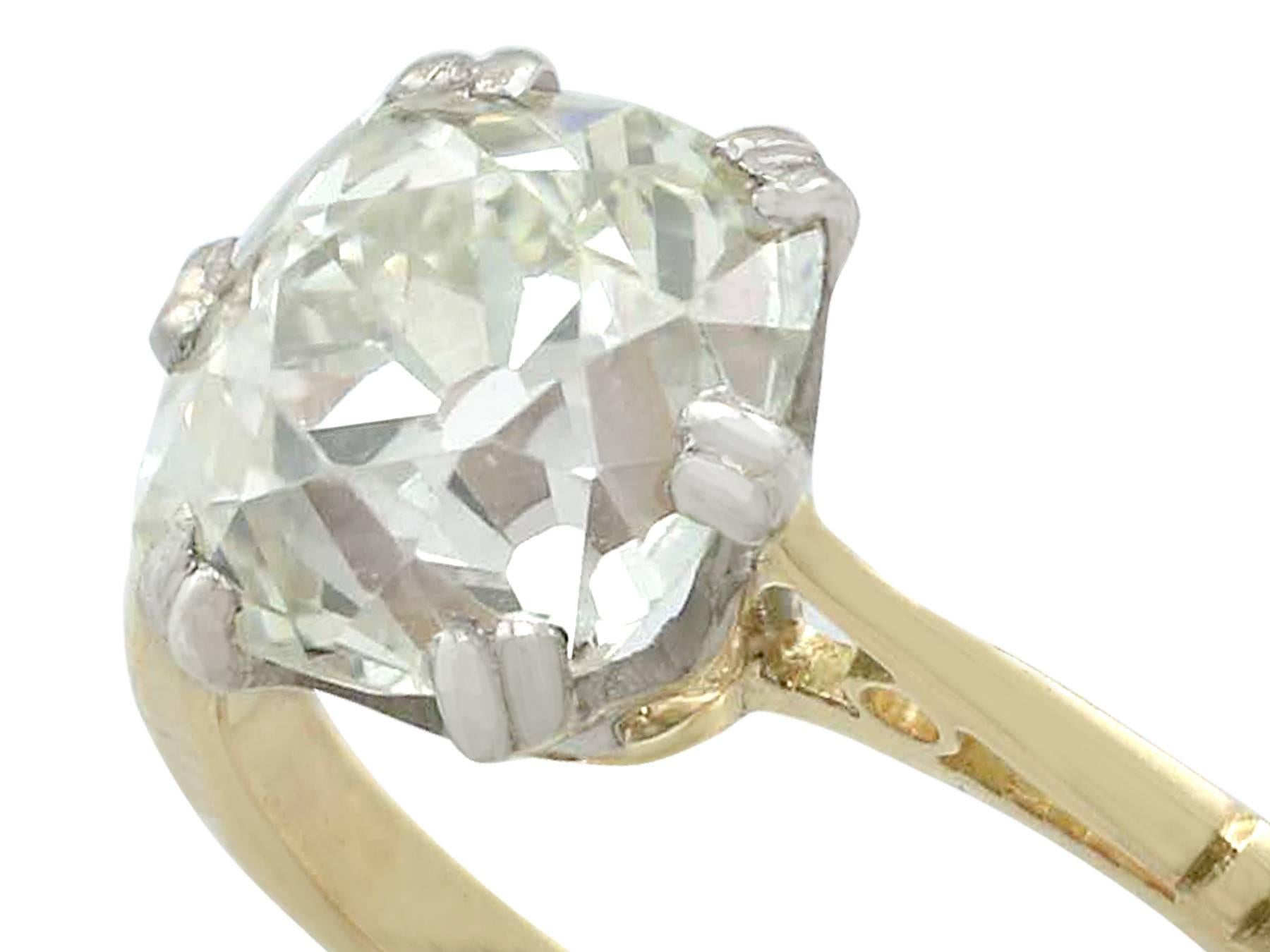 Round Cut 1920s 2.08 Carat Diamond Yellow Gold Solitaire Engagement Ring