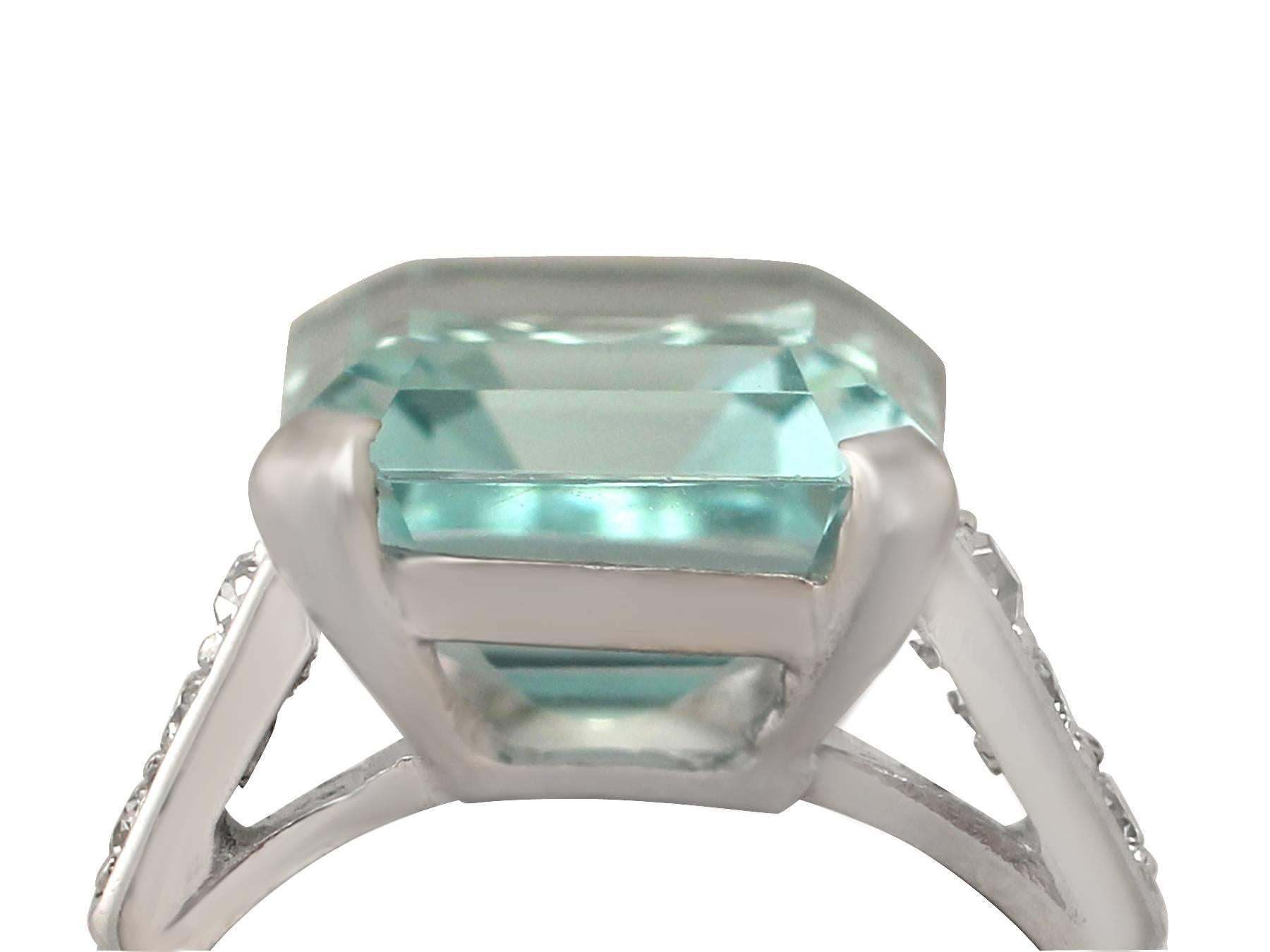 A fine and impressive 4.98 carat aquamarine and 0.12 carat diamond (total), 18 carat white gold dress ring; part of our diverse gemstone jewellery collection

Description

This fine and impressive aquamarine ring has been crafted in 18 ct white