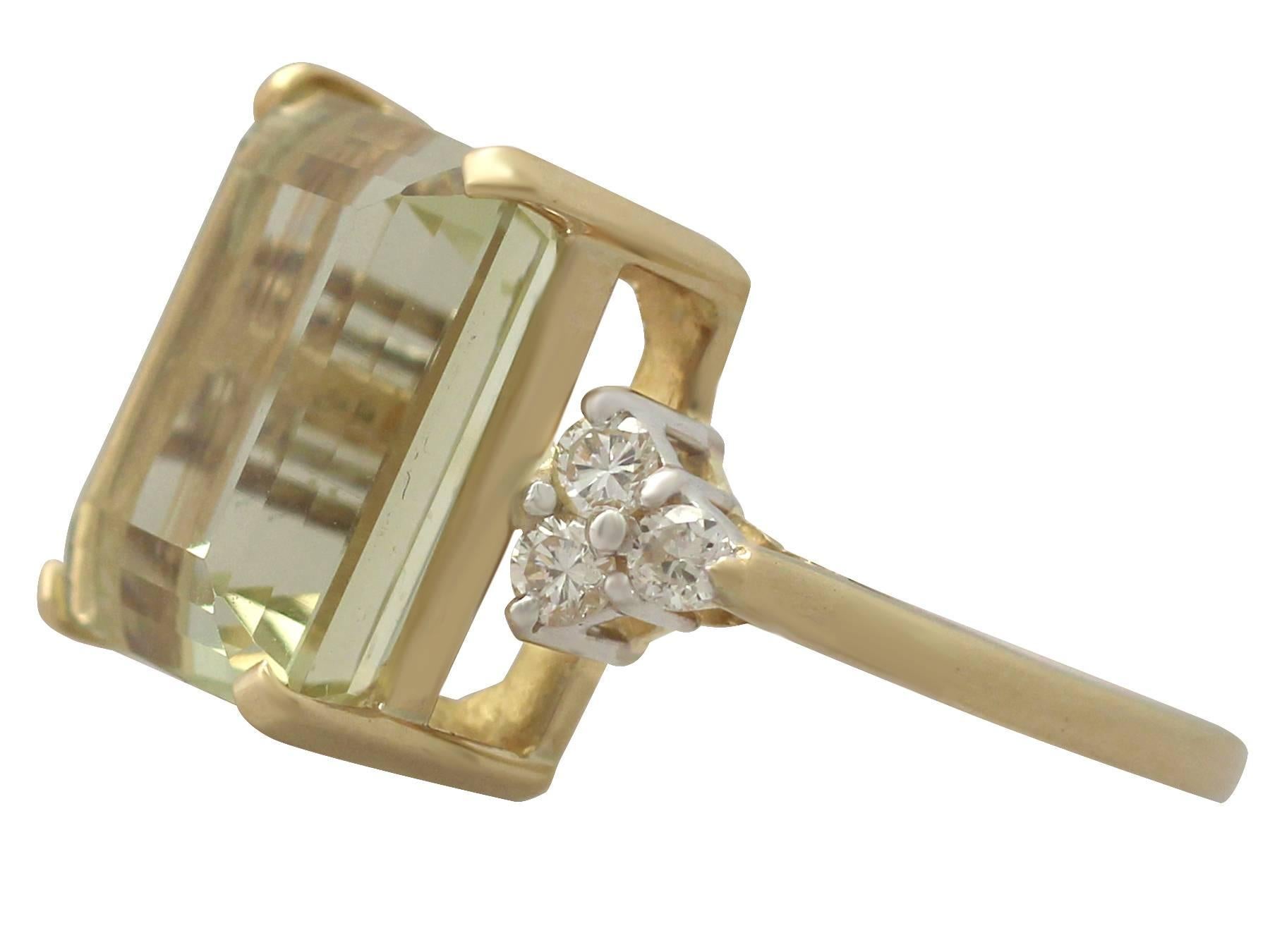 Women's 7.84 Carat Citrine and Diamond Yellow Gold Cocktail Ring