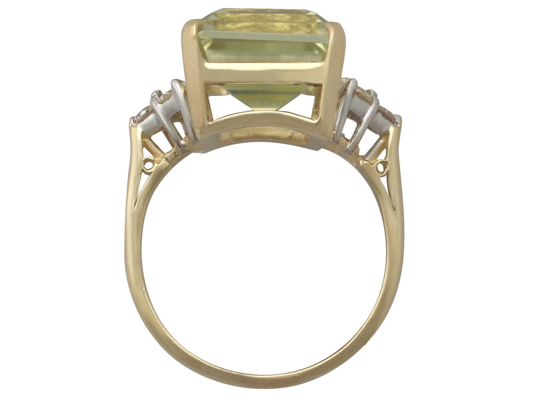 7.84 Carat Citrine and Diamond Yellow Gold Cocktail Ring 1
