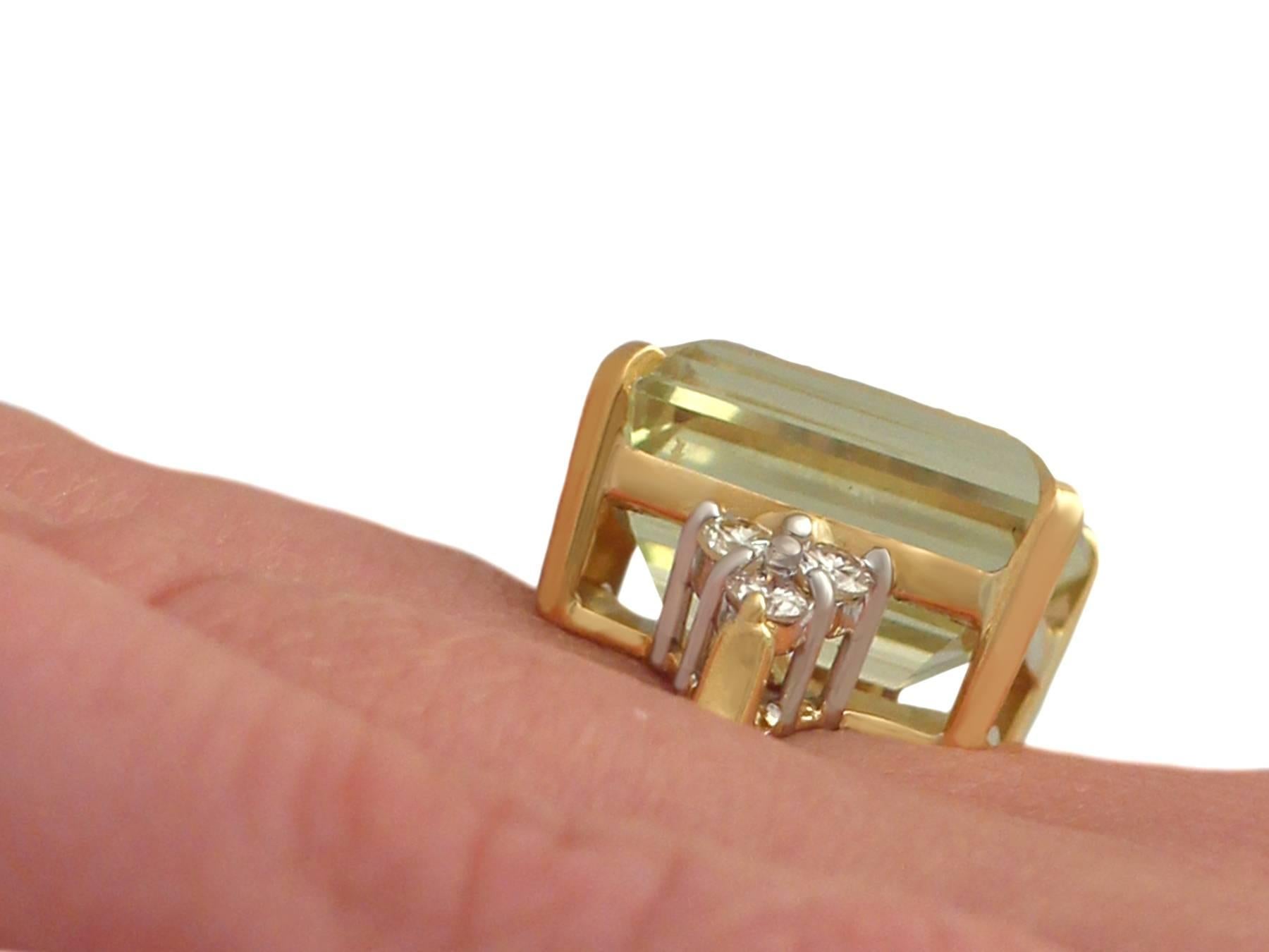 7.84 Carat Citrine and Diamond Yellow Gold Cocktail Ring 4