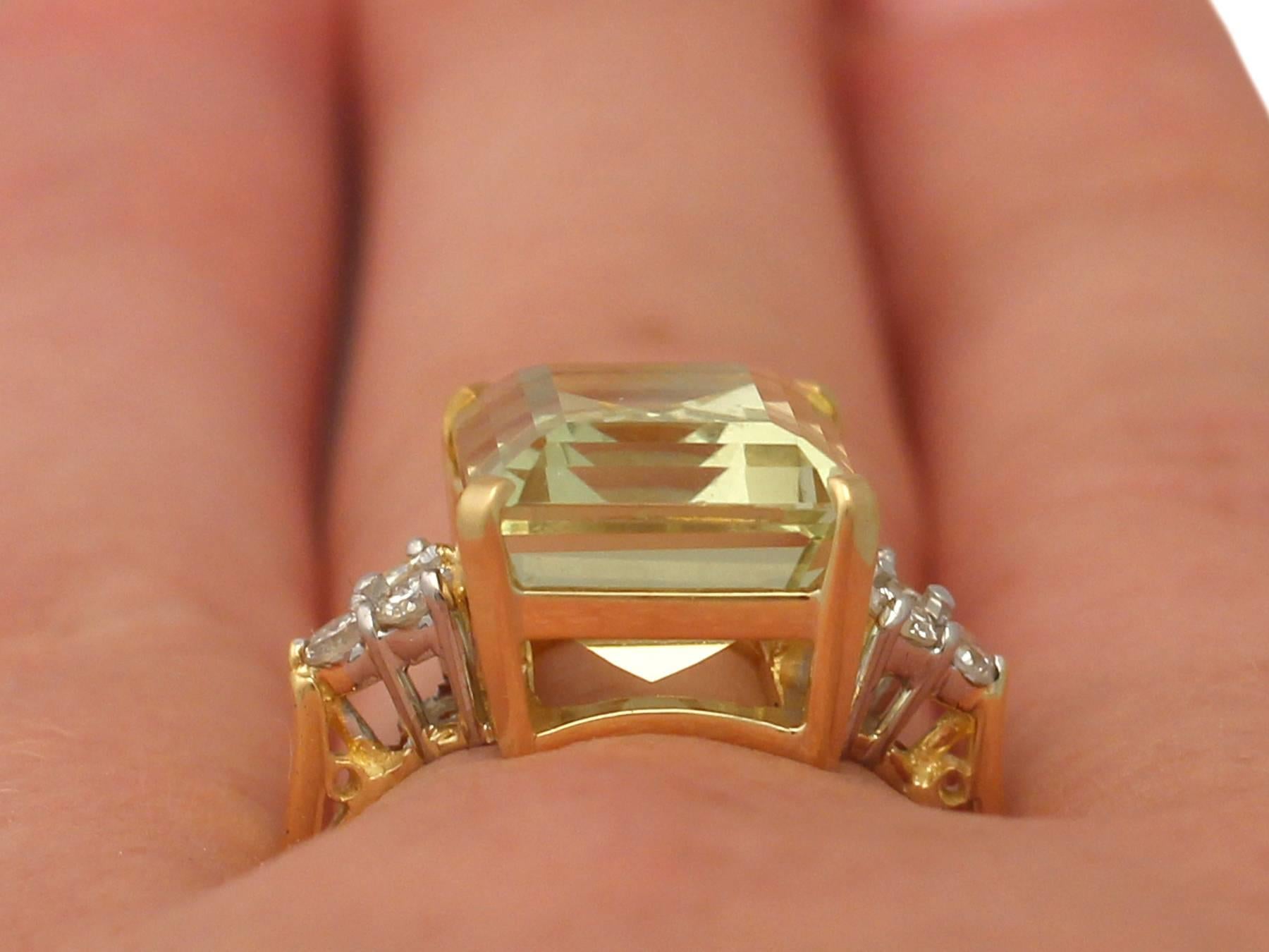 7.84 Carat Citrine and Diamond Yellow Gold Cocktail Ring 5