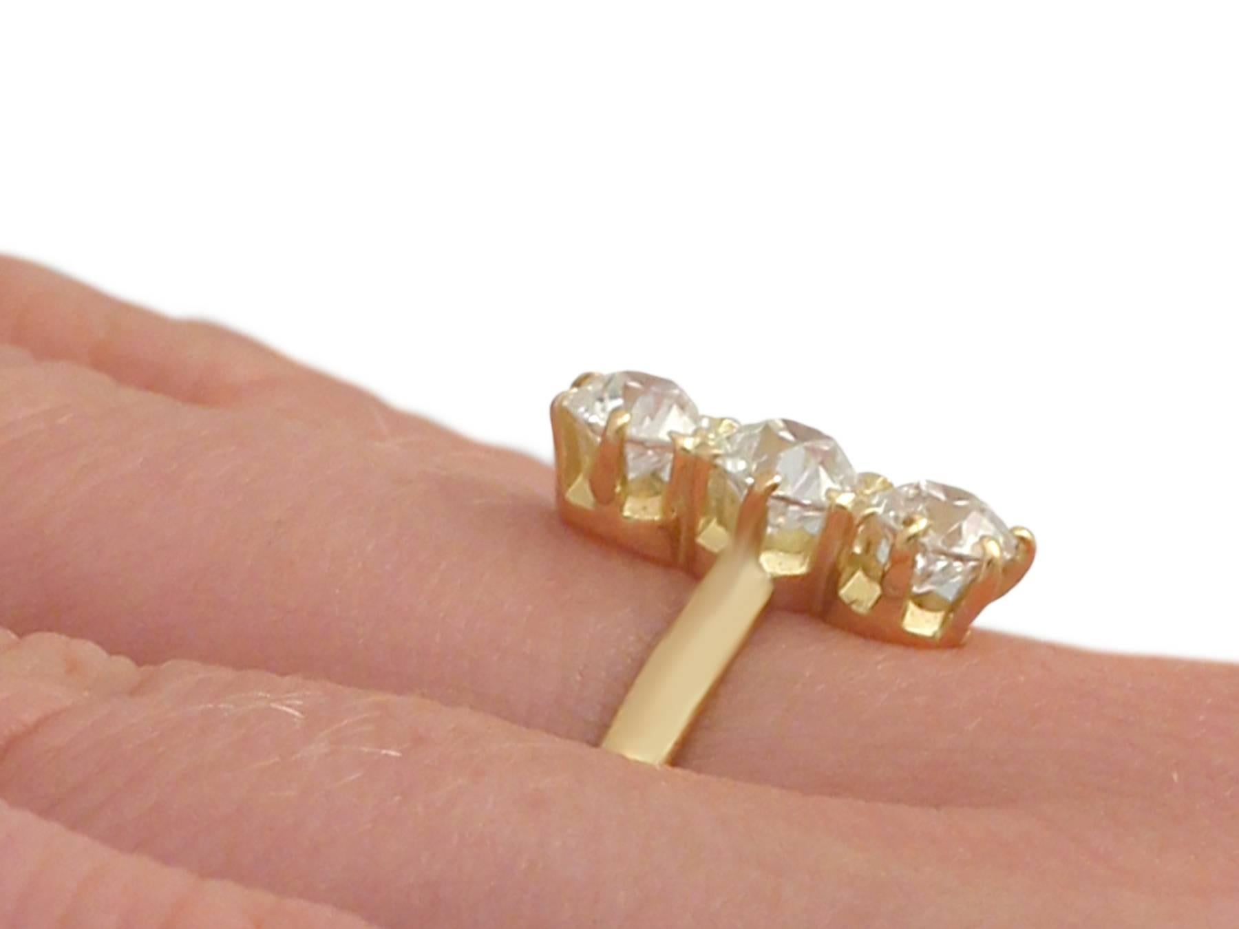 1.26 Carat Diamond and Yellow Gold Trilogy Ring 3