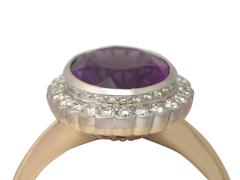 4.26 Carat Amethyst and 0.48 Carat Diamond Gold Dress Ring